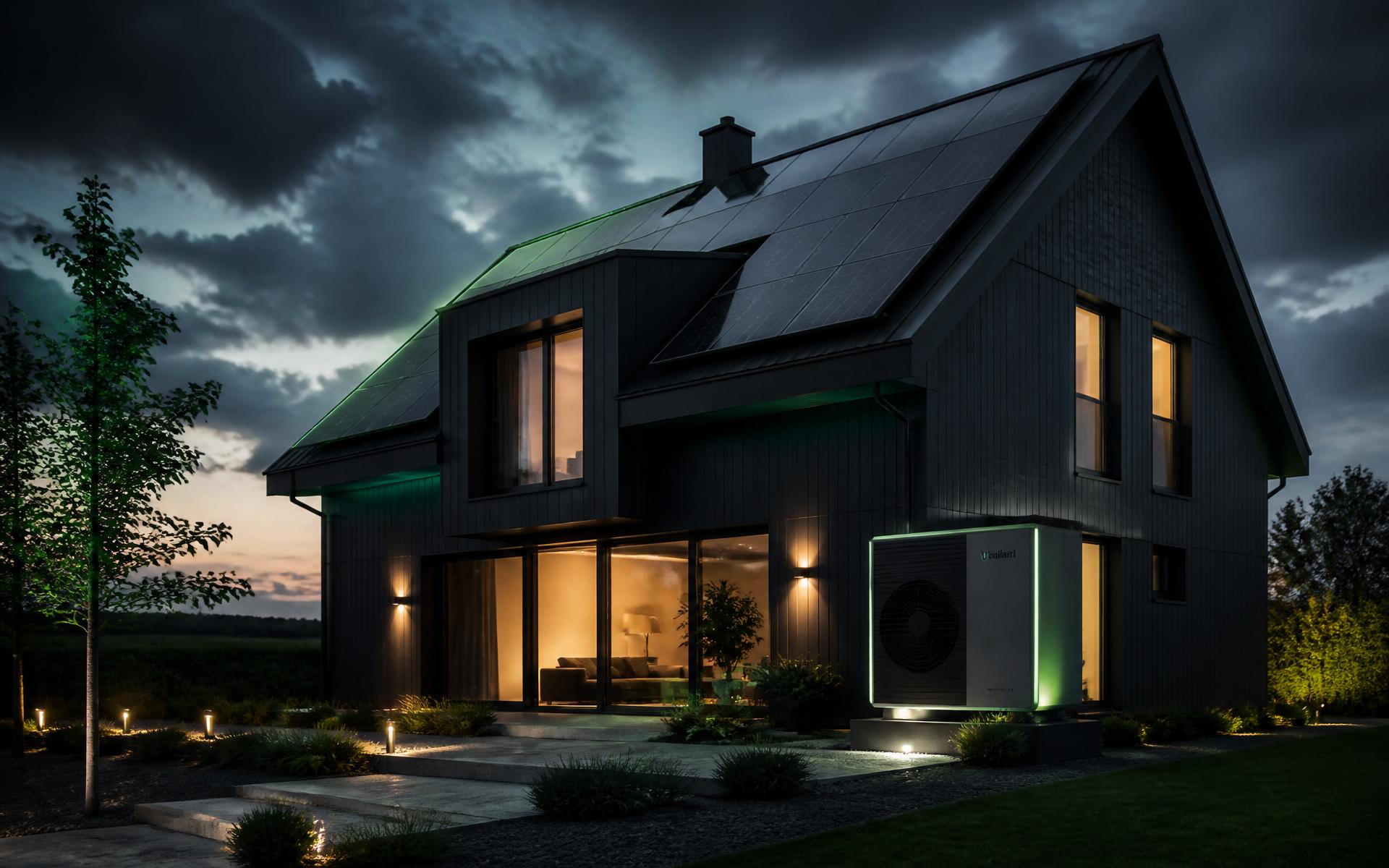 Modernes Wohnhaus mit Wärmepumpe, Photovoltaik-Anlage und Wallbox von Bautec Nord